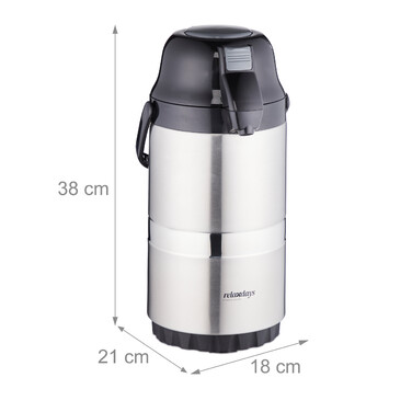 Relaxdays Kaffee Pumpkanne 2,2 Liter