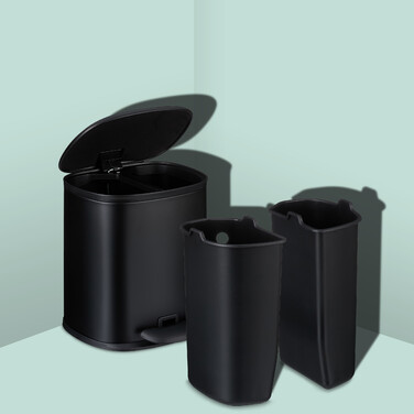 Relaxdays 5 l Bad Mülleimer mit 2 Innenbehältern