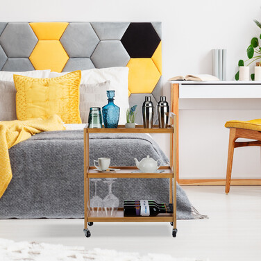 Relaxdays Servierwagen Bambus