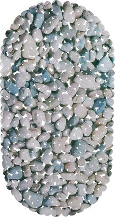 Relaxdays rutschfeste Badewannenmatte Steinoptik, waschbar, 36x68 cm, natur, 1 Stück