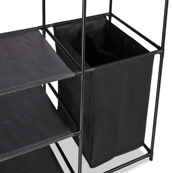 Relaxdays Offener Kleiderschrank mit Wäschekorb