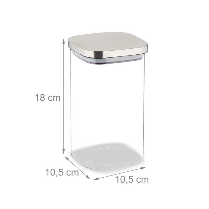 Relaxdays 3er Set Vorratsgläser mit Deckel 1200 ml