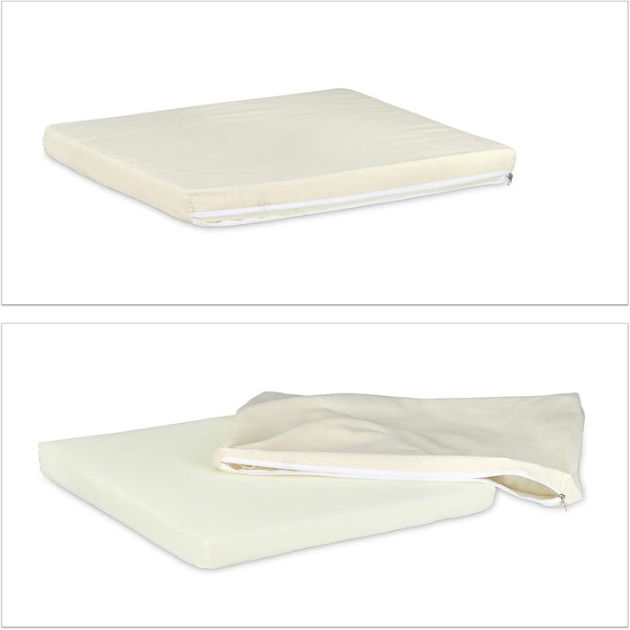Relaxdays Sitzhocker mit Stauraum, Bambus, 46x50,5x50 cm, natur