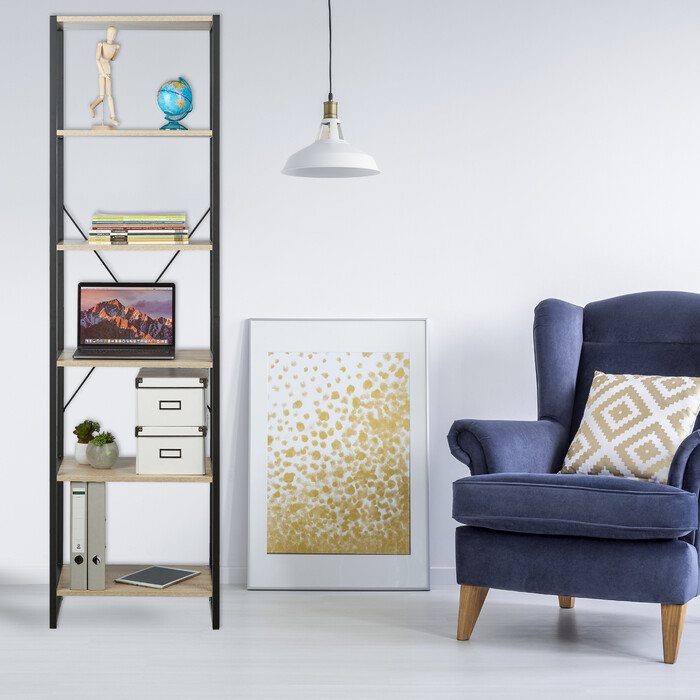 Relaxdays Standregal Industrial mit 6 Etagen