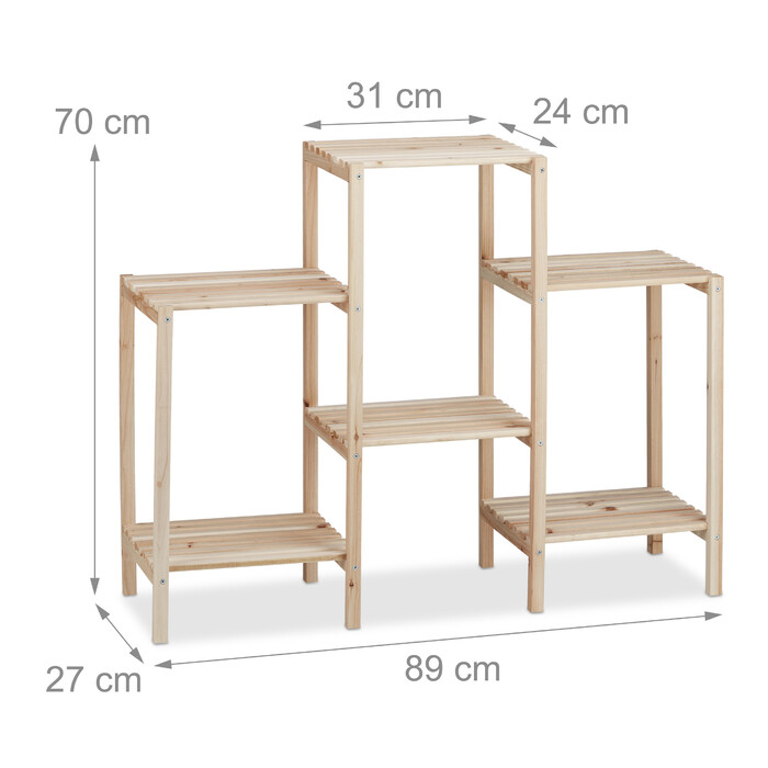 Relaxdays Pflanzenregal Holz
