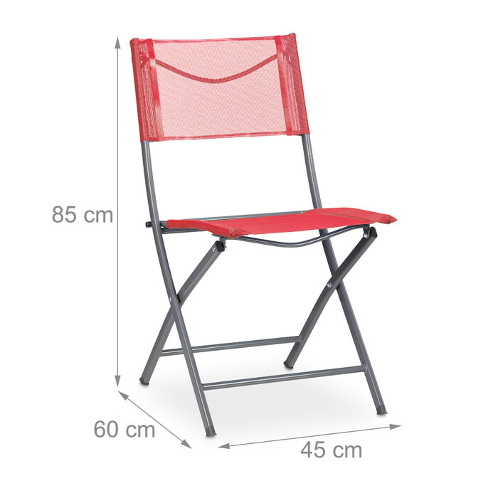 Relaxdays Klappbarer Gartenstuhl 2er Set rot