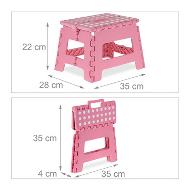 Relaxdays Klapphocker faltbar M Pink
