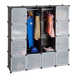 Relaxdays Kleiderschrank Stecksystem 12 Fächer