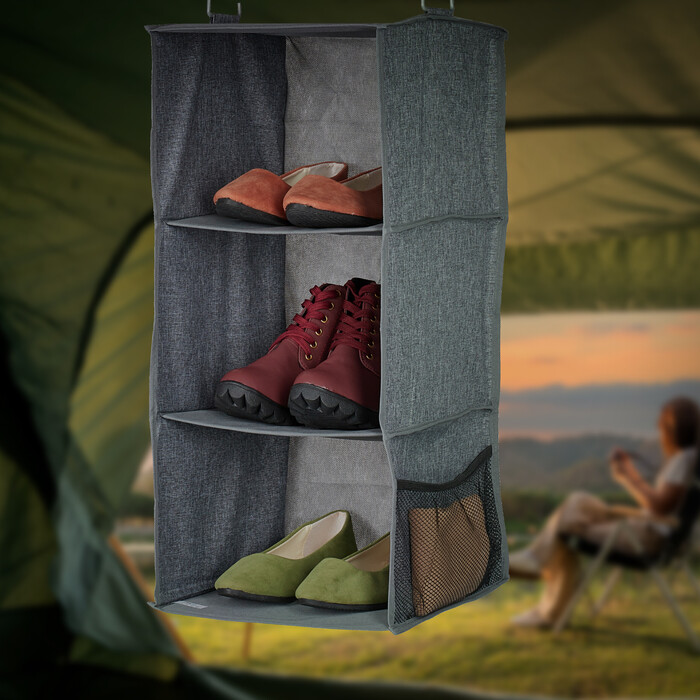 Relaxdays 2x Kleiderschrank Hängeregal 3 Fächer