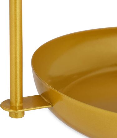 Relaxdays Etagere, 2-stöckig, Metall, Ø31x23x20cm, runde Früchteschale, Gold