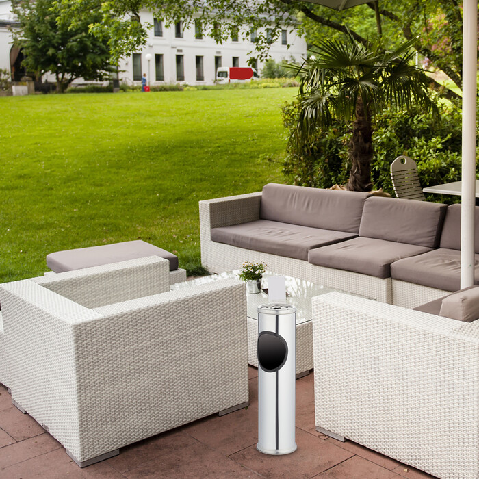 Relaxdays Stehaschenbecher Edelstahl