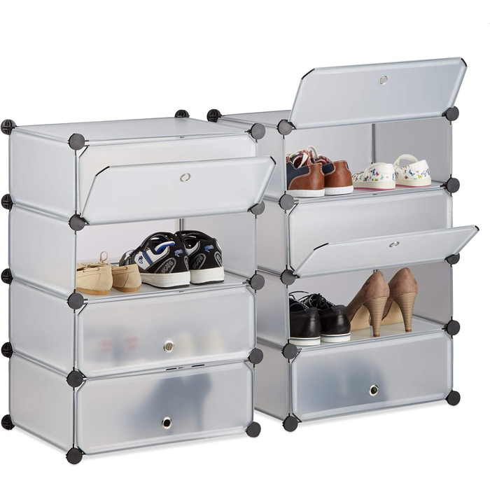 Relaxdays Schuhregal 10 Ebenen, Schuhschrank groß