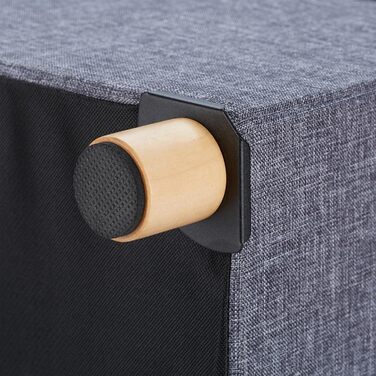 Relaxdays Sitzhocker mit Stauraum, gepolstert, gesteppt, Stoffbezug, 40x38x38 cm, Dunkelgrau