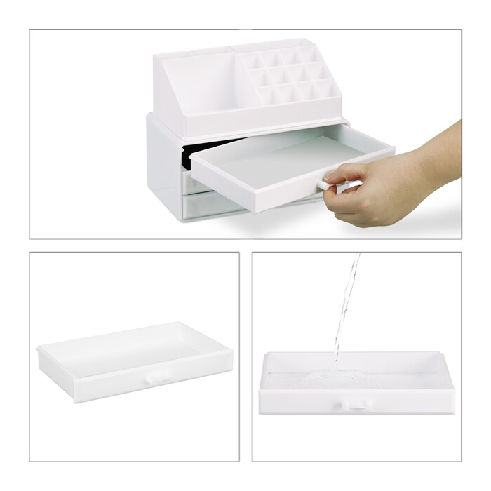 Relaxdays Make Up Organizer mit 4 Schubfächern
