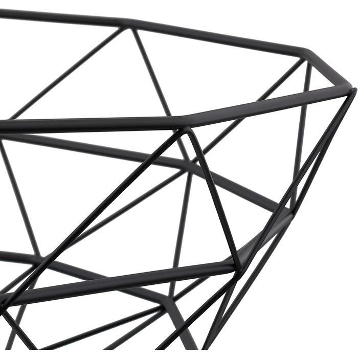 Relaxdays Obstkorb Metall, eckig, HBT: 13,5x34,5 cm, Drahtkorb, modern, schwarz