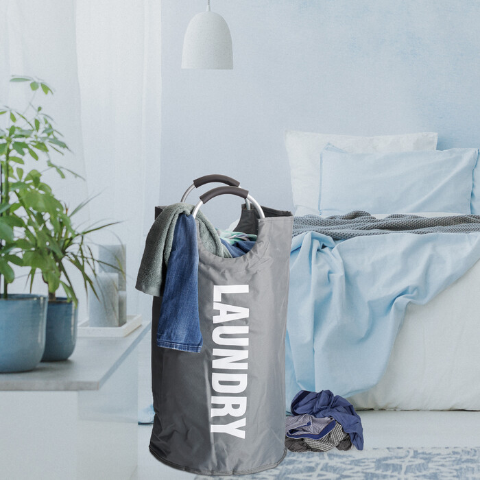 Relaxdays Faltbarer Wäschekorb mit Henkel
