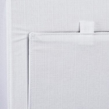 Relaxdays Faltbarer Sitzhocker, Leinen, Aufbewahrungsbox, abnehmbarer Deckel, 38x38x38 cm, Weiß