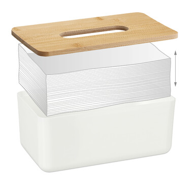 Relaxdays Kosmetiktücher Box mit Holz-Deckel
