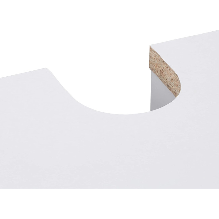 Relaxdays Waschbeckenunterschrank, eintürig, 3 Ablagen, 51x60x32 cm, weiß, MDF