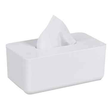 Relaxdays Tücherbox mit Bambusdeckel