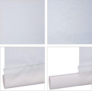 Relaxdays Duschrollo,  Seilzugrollo für Dusche & Badewanne, Decke & Fenster, Badrollo wasserabweisend, weiß, PVC, Aluminium, Kunststoff (60x240 cm)