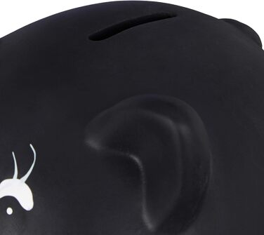 Relaxdays Sparschwein, Keramik, Kreide, Hochzeit, Geburtstag, Taufe, Spardose, 14x17x13cm, schwarz