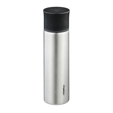 Relaxdays Trinkflasche Edelstahl 750 ml mit Becher