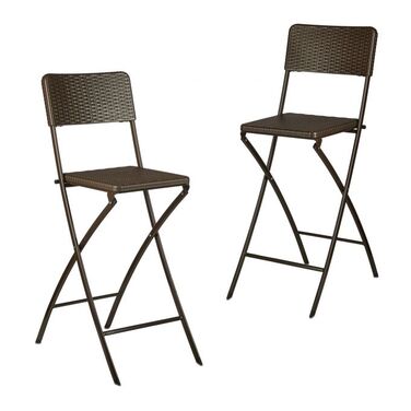 Relaxdays 2er Set Barhocker Rattan