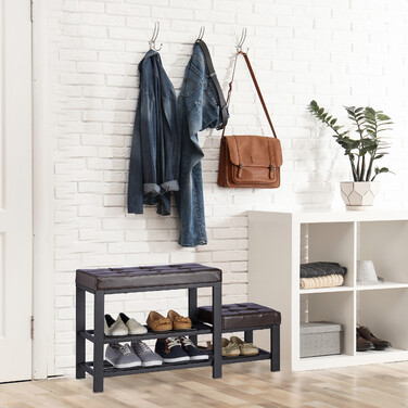Relaxdays Schuhbank mit Hocker