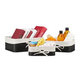 Relaxdays Aufbewahrungskorb 3er Set aus Bambus