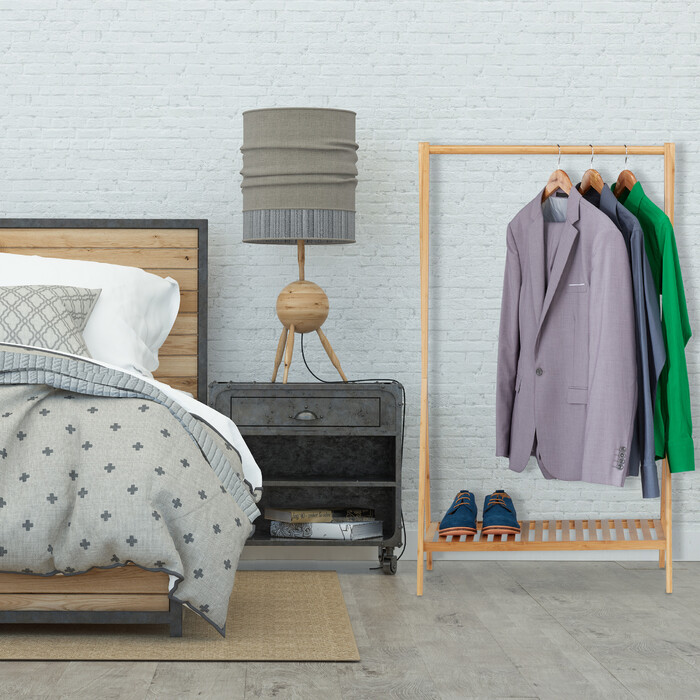 Relaxdays Kleiderständer Bambus 67 cm