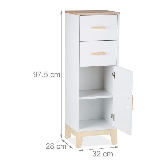 Relaxdays Badezimmerschrank mit 2 Schubladen