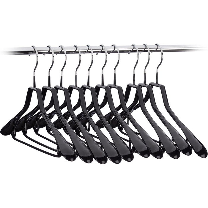 Relaxdays Kleiderbügel für Anzüge, 10er Set, gummiert, Metall, rutschfest, platzsparend, 44 cm, PVC-beschichtet