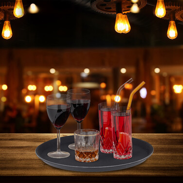 Relaxdays Rundes Gastro Serviertablett 3er Set