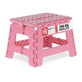 Relaxdays Klapphocker faltbar M Pink