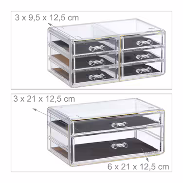 Relaxdays Make Up Organizer mit 8 Schubladen