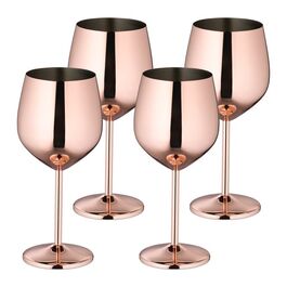 Relaxdays Weingläser Edelstahl 4er Set
