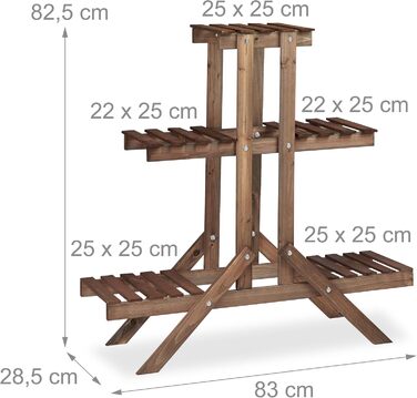 Relaxdays 2X Pflanzentreppe Set, Blumentreppe, Blumenregal, 5 Böden, Holz
