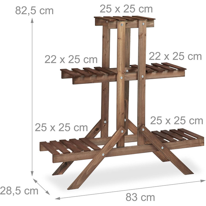 Relaxdays 2X Pflanzentreppe Set, Blumentreppe, Blumenregal, 5 Böden, Holz