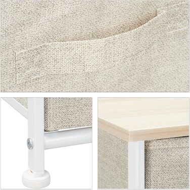 Relaxdays Regalsystem, 5 Schubladen, Metall & Holz, 77,5x83x29 cm, beige, Design F