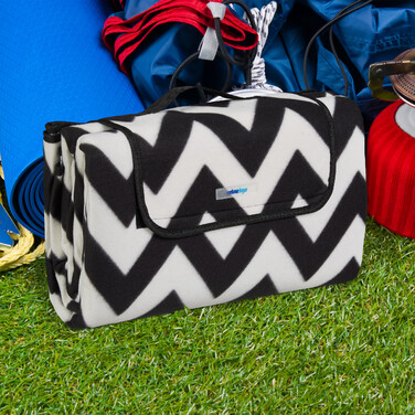 Relaxdays Picknickdecke Fleece mit Muster