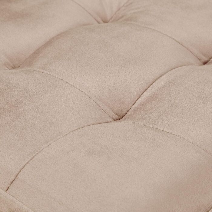 Relaxdays Samthocker mit Stauraum, Tablett, Holzbeine, eckig, 35x38x38 cm, Holz (Creme)