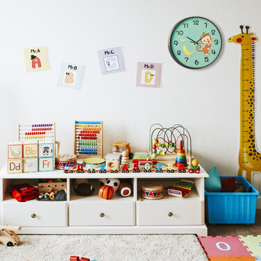 Relaxdays Wanduhr Affe für Kinder