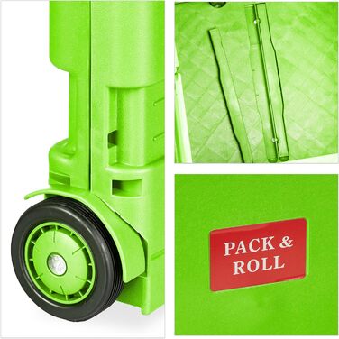 Relaxdays Einkaufstrolley, Klapptrolley, 35 kg, Faltbar, Rolltrolley (Grün)