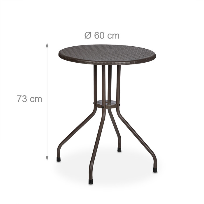 Relaxdays Runder Gartentisch in Rattanoptik