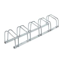 Relaxdays Silberner Fahrradständer für 5 Fahrräder