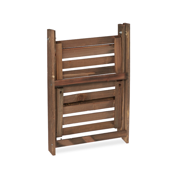 Relaxdays Blumentreppe Holz dunkelbraun