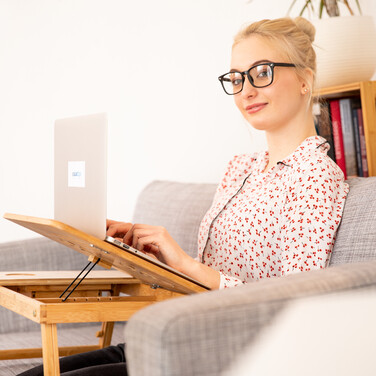 Relaxdays Höhenverstellbarer Laptoptisch Bambus