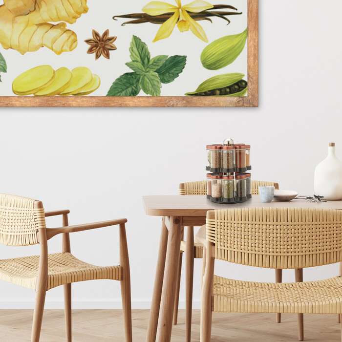 Relaxdays Drehbares Gewürzkarussell mit 16 Gläsern