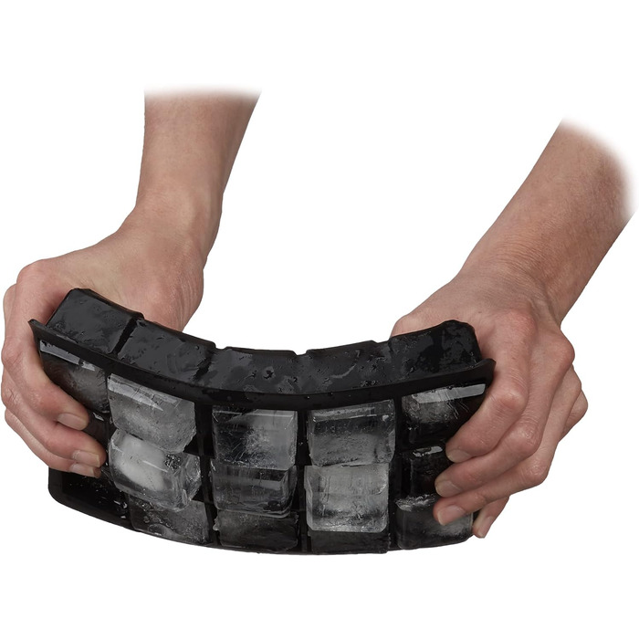 Relaxdays Eiswürfelform, 3,5 cm, BPA-frei, Cocktails, 3,5x19,5x12,5 cm, schwarz (50 Zeichen)